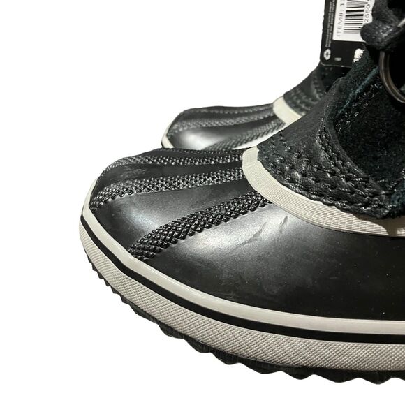 SOREL Joan of Arctic Snow Boots 6 Black Suede Leather Mid Calf Faux Fur - Picture 8 of 12